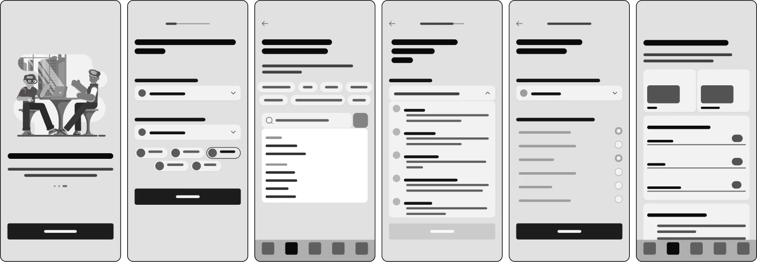 Sumemo early low fidelity sketches