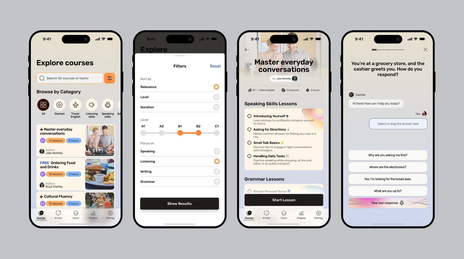 Sumemo language app ui mockup 3